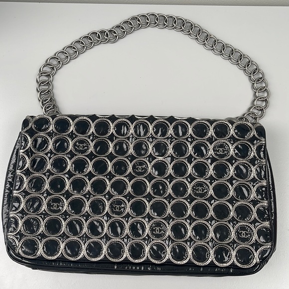 CHANEL Handbags - Authentic CHANEL Handbag black and silver